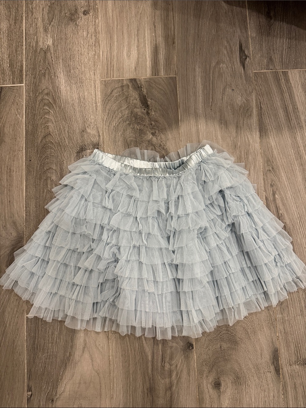 LoveShackFancy Pale Blue Tiered Tulle Skirt